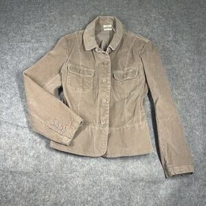 St John’s Bay Corduroy Jacket Womens Large Blazer Style Beige Y2K